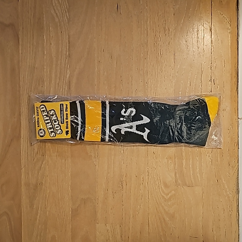 Oakland A's striped socks